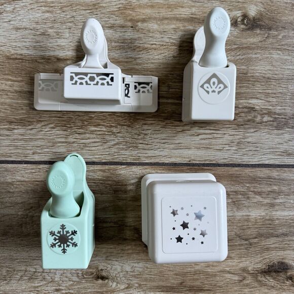 Martha Stewart Paper Punch Edge Corner LOT Crafting Linked Stars Snowflake - Picture 1 of 9